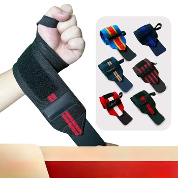 За Powerlifting Gym Crossfit Стегнете китките си, за да натиснете по-тежка поддръжка на китката с палеца Loop Вдигане на тежести Wrist Wraps
