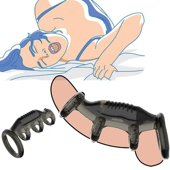 Забавяне на еякулацията Ръкав на пениса Пенис Вибриращ пръстен Dildo G Spot стимулатор Вибратор Дик Разширител за уголемяване Секси играчки за мъже
