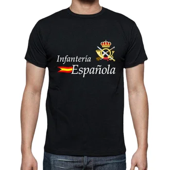 Испанска пехотна тениска 100% памук O-образно деколте лятна къс ръкав ежедневна мъжка тениска размер S-3XL