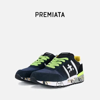Италианска марка Premiata маратонка слой кожа деним кожа Micrand ежедневни обувки дизайнер луксозни мъже Стивън обучение еластична обувка