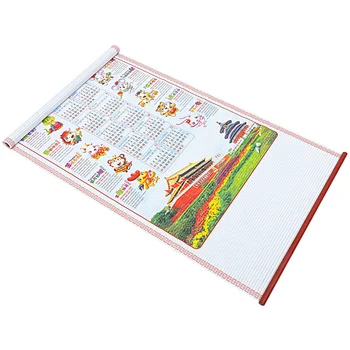 Календар Празен лунен декоративен хартиен стен Месечна голяма Нова година Традиционен китайски календар Висящ календар