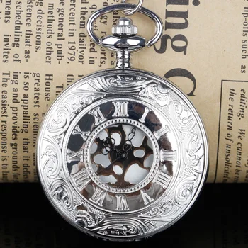 кварцов джобен часовник римски цифри кух калъф висулка огърлица мъже жени най-добрите подаръци