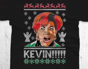 Кевин!! Весела грозна коледна тениска забавна Вдъхновена от Сам вкъщи парти мъже от следващо ниво екипаж Премиум риза