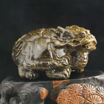 Китай стар естествен хетиан нефрит ръчно издълбани статуя дракон pixiu висулка #30
