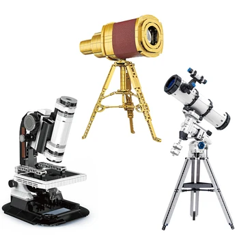 Класически творчески идеи градивни блокове мини тухли морски телескоп микроскоп модел комплект играчки за възрастни подарък