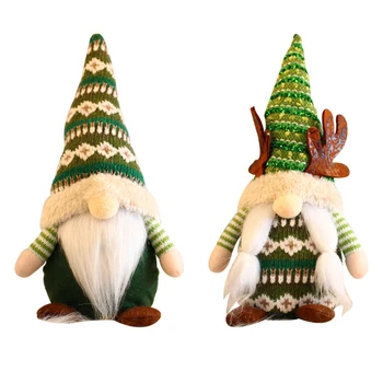 Коледа безличен старец играчка плетена шапка прекрасна играчка декор мини бели брадати малки дървета висулка орнаменти