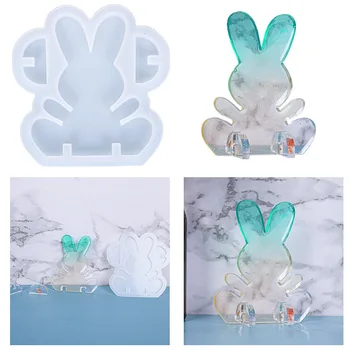 Коледа сладък зайче епоксидна смола силикон 3D мухъл за DIY занаяти ръчно изработени дома декорация бижута орнаменти вземане аксесоари