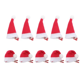 Коледа щипки за коса Санта шапка Дръжки за коса Шноли Фиби с щипка за алигатор Червен парти аксесоари за коса за малки деца