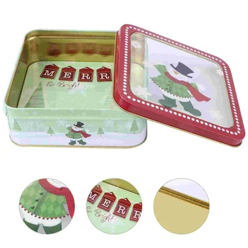 Коледна кутия за калай Подаръчна торта Квадратни кутии Контейнер Мини контейнери за храна Съхранение, съдържащи сватбени услуги
