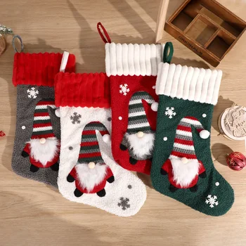 Коледни чорапи чорапи Дядо Коледа снежен човек висящи коледни елхи орнаменти Коледа декор за дома Нова година Navidad бонбони подаръчни торбички