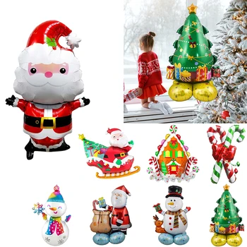 Коледно фолио Дядо Коледа бонбони къща снежен човек коледно дърво балони за Коледа надуваеми парти декорации Начало парти декор