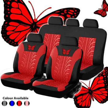  Комплект капаци за столчета за кола Butterfly PU кожена гума Track Auto Seat Protector Universal за външни лични аксесоари за автомобили