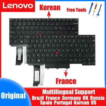 Корейска Франция клавиатура за Lenovo ThinkPad клавиатура с подсветка E14 Gen1 Gen2 бележник 01XY107 01XY174
