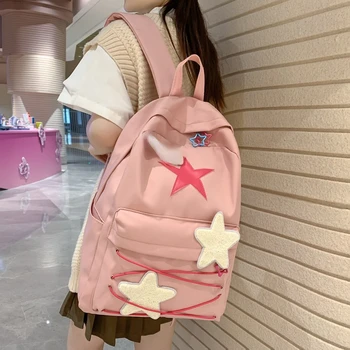 корейски сладък All Match Star раници японски жени улично облекло Y2k естетични ученически чанти с висок капацитет Kawaii раница студенти