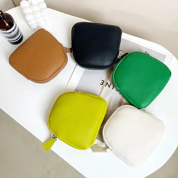 корейски стил жени чанти плътен цвят черупка форма цип портфейли съхранение чанти за слушалки монети и т.н.