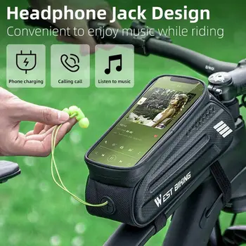 кормило торбичка рамка предна горна тръба торбичка колоездене чанта телефон екран случай велосипеди чанти велосипед рамка чанта велосипеди мобилен телефон чанта