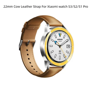 Кравешка кожена лента за часовник за Xiaomi часовник S3 S2 колан SmartWatch спортна каишка за Xiaomi Watch S1 pro 22mm гривна жена мъж китка