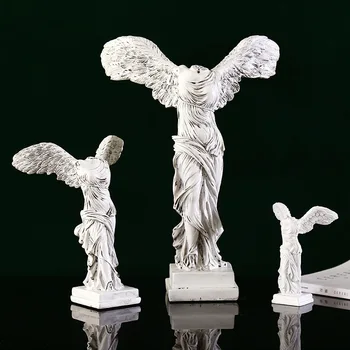 Крилатата победа на Самотраки Ретро богиня статуя аксесоари хол интериор книга рафт декор подарък офис бюро декорация