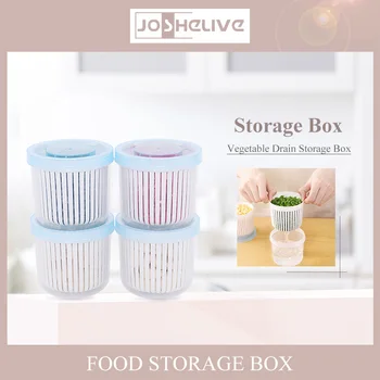 Кухненска кутия за съхранение Джинджифил чесън лук източване прясна кутия хладилник плодове преносим кръг свежест запазване дренаж печат кутия