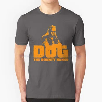 Куче Ловецът на глави Оранжева тениска 100% памук Tee Dog Ловецът на глави Бащата Ден куче Ловецът на глави Ретро куче