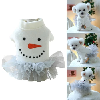 Кучета снежен човек модел рокля ходене лагер домашни любимци рокля кучета коледни кучета пола