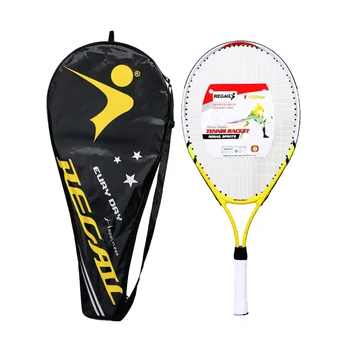 Лети тенис ракета с чанта Родител-дете спортна игра играчки за деца тийнейджъри играят игра на открито (жълт)