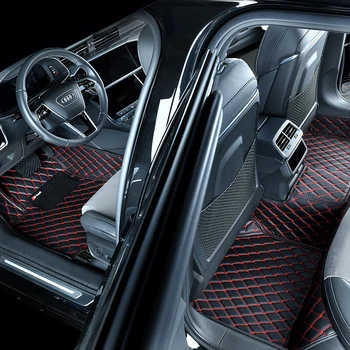 Луксозни кожени стелки за кола за Audi Q7 4L 2006-2010 Авто дропшипинг център Интериорни аксесоари Килими Подложки за крака за килими