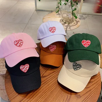 Любовно писмо бродирана бейзболна шапка 2023 Нова дамска мода Корейски ежедневни памучни шапки Унисекс хип-хоп шапка Двойка Лятна шапка