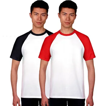 Лятна мъжка тениска Raglan рога хлабав случайни култура риза реклама риза плътен цвят половин ръкав