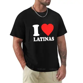 лятна тениска мъжка памучна тениска мъжка памучна тениска черна тениска I Love Latinas тениска върхове момчета тениски черни тениски