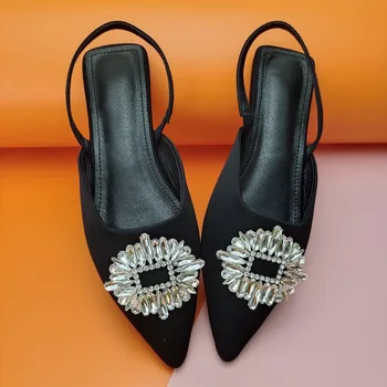 лято 2022 Дамски сандали Мода Кристални апартаменти Обувки Дамски мулета Slip-On Zapatos De Mujer Ежедневни висококачествени дамски обувки Жени