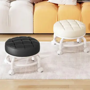 Малка подвижна табуретка 360 ротация подвижен седло стол суета табуретка кръгла подвижен стол регулируема въртяща се седловина табуретка У дома