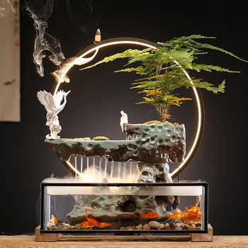 Малка стъклена риба Globe Creative Направете богатство толкова безкрайно, колкото течаща вода декорация контур офис бюро повърхностен панел хол