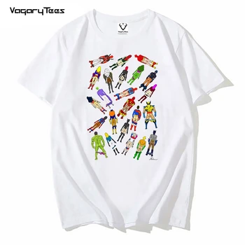 Манга аниме герой задника тениска отгоре Harajuku смешно пародия streetwear карикатура стил мъже хип-хоп унисекс улично облекло T Shirt