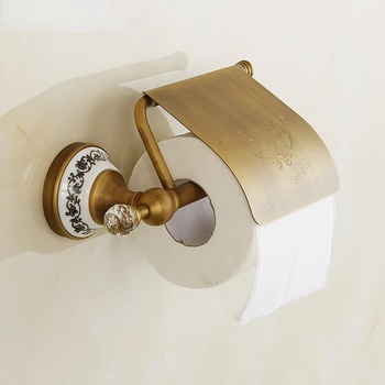 Медна тоалетна хартия кутия слама хартия кутия тоалетна хартия притежателя реколта ролка стойка рафт душ организатор