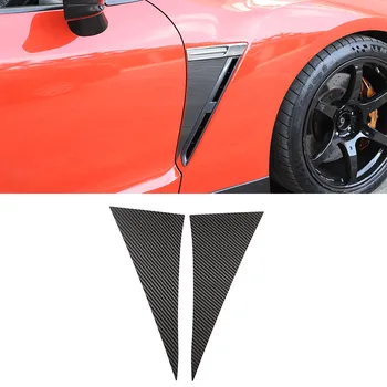 Меки въглеродни влакна стил кола преден калник страничен вентилационен капак Trim годни за Nissan GTR R35 2008-2016 Авто екстериорни аксесоари