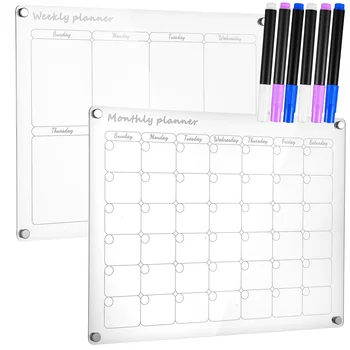 Месечен седмичен график Планировчик Дъски Акрилна дъска за писане Изтриваема стенна календарна бяла дъска