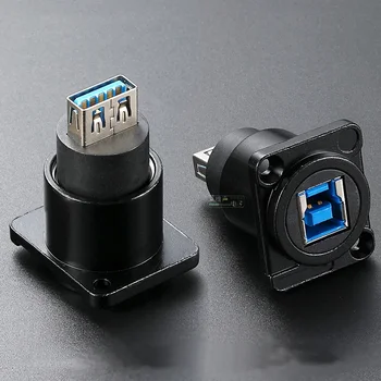 Метален D тип USB конектор адаптер за данни USB3.0 USB2.0 тип B женски панел за панел за аудио видео оптоелектронна мрежа