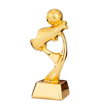 Мини смола футболен трофей покритие футболен мач награда играчка с база за училище детска градина (златен)
