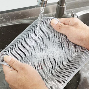 Многофункционална мрежеста почистваща кърпа с четка за пукнатина Парцали за почистване на решетки без надраскване Универсален за миене на съдове Мивки Броячи