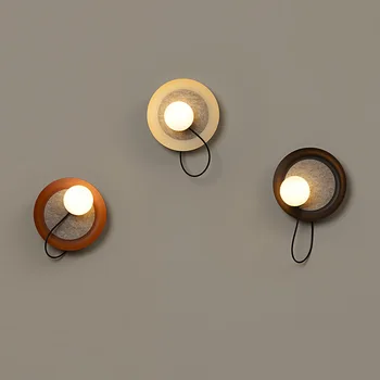 Модерна минималистична кръгла лампа за стена за дома Вътрешна декорация Осветление Спалня Нощно шкафче Дизайн на стената Светлина