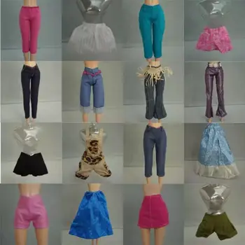 Модна кукла Елегантни дрехи Мулти-стилове Ежедневни облекла Принцеса Дънки Панталони 10 Стилове Кукли Панталони
