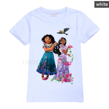 Момиче лятна принцеса тениска Encanto Childen памучни тениски T тениска 3D Mirabel Madrigal Kid рожден ден Топ облекло риза