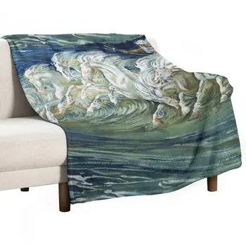 МОРСКИ КОНЕ НА НЕПТУН СРЕД ВЪЛНИ Хвърли одеяло пълнени одеяла хвърлят одеяло за диван Одеяло за декоративен диван