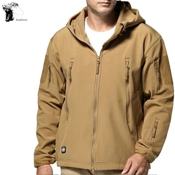 Мъже САЩ военни зимни термично руно тактическо яке на открито спортни качулка палто военни Softshell туризъм открит армейски якета