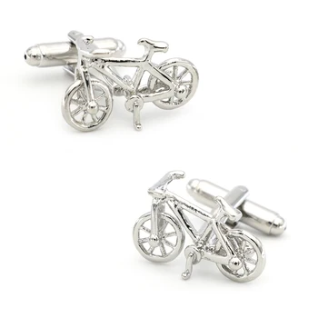 Мъжки велосипеди копчета за ръкавели Качество месинг материал сребърен цвят случайни велосипед маншет връзки на едро & дребно 