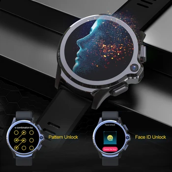 Най-новият Face Unlock 4G SmartWatch SIM карта Bluetooth телефонно обаждане GPS Смарт часовник Мониторинг на сърдечния ритъм Спортни режими Мъже Гледайте