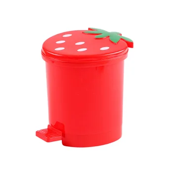 настолен държач за ягодов кош за боклук: кошче за отпадъци с капак карикатура плодове маса контейнер контейнери хартия Боклук Детски