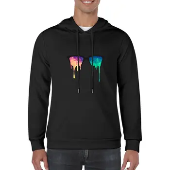 Нов абстрактен многоцветен многоцветен кубизъм нисък поли триъгълник гордост / ЛГБТ дизайн пуловер качулка мъжко палто мъж качулка