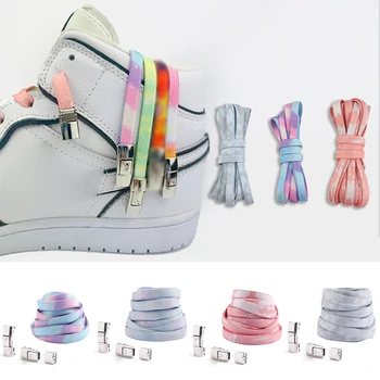 Нов еластичен заключване връзки за обувки Апартаменти без вратовръзка Връзки за обувки Бързи маратонки Заключване на връзките на обувките Деца Възрастни жени Мъже Обувки Дантелени връзки